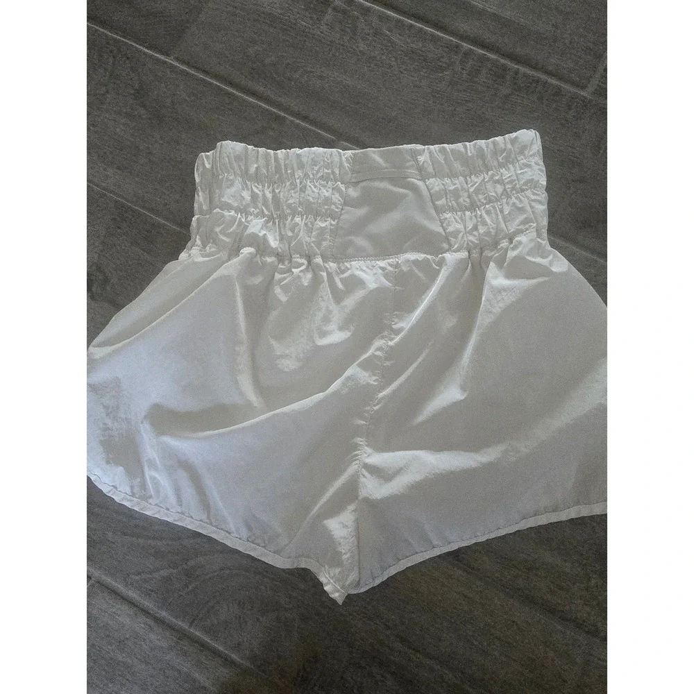 FP Movement The Way Home Shorts White High Waisted Smocked Athletic Womens Large